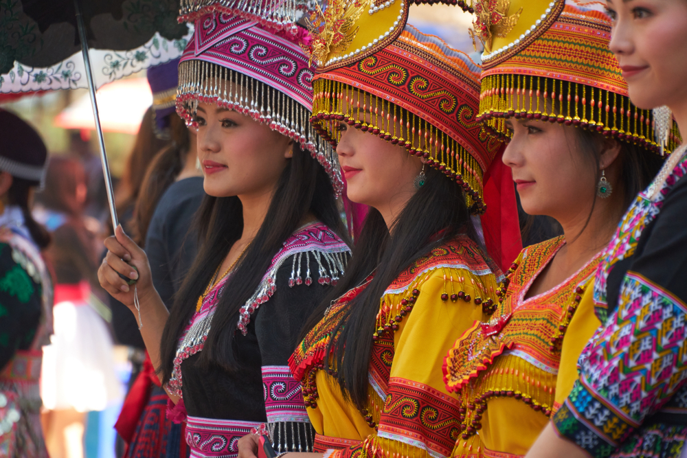 Vientiane,Province,,Laos,-,December,23,,2017:,Hmong,Girls,Wearing