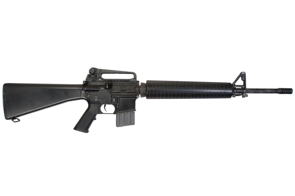 M16,Rifle,Isolated,On,A,White,Background